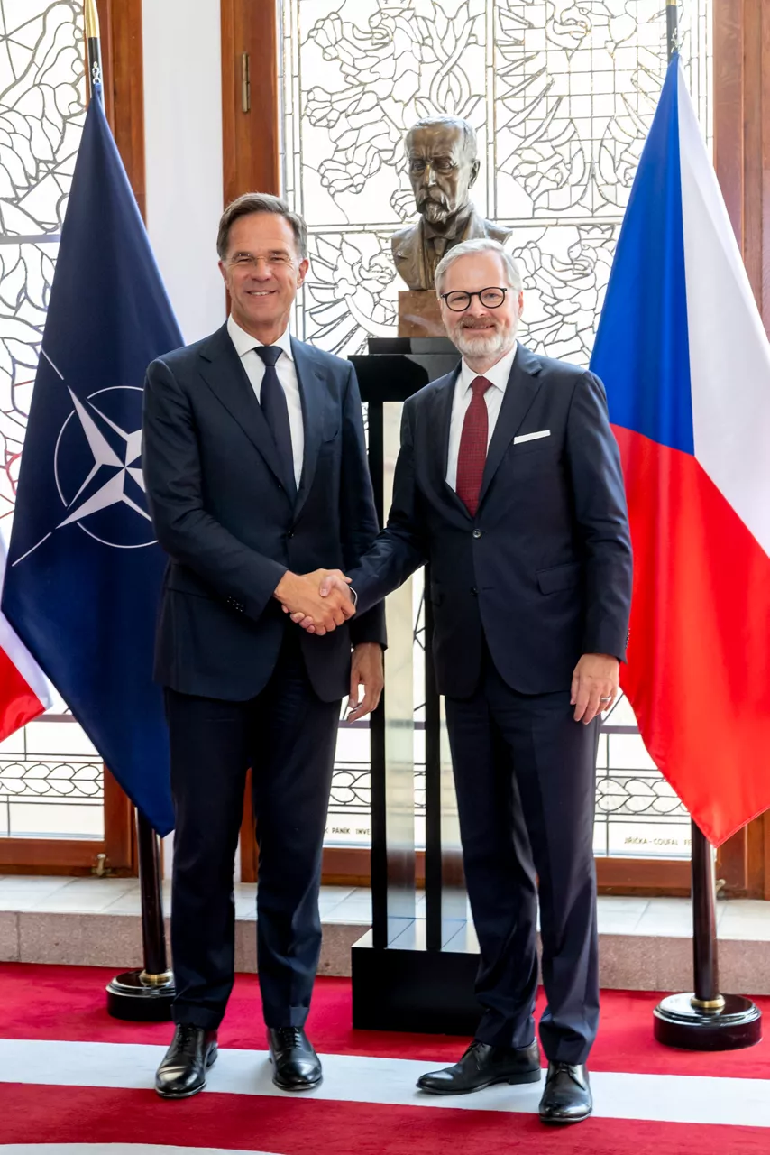 NATO Secretary General Mark Rutte with the Prime Minister of Czechia, Petr Fiala