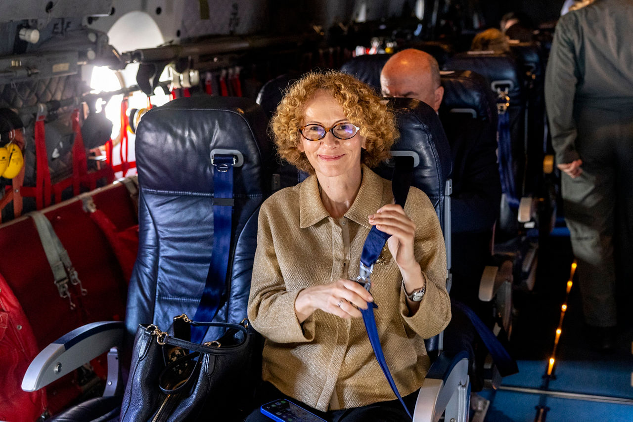 NATO Deputy Secretary General Radmilla Shekerinska arrives at Bezmer Airbase
