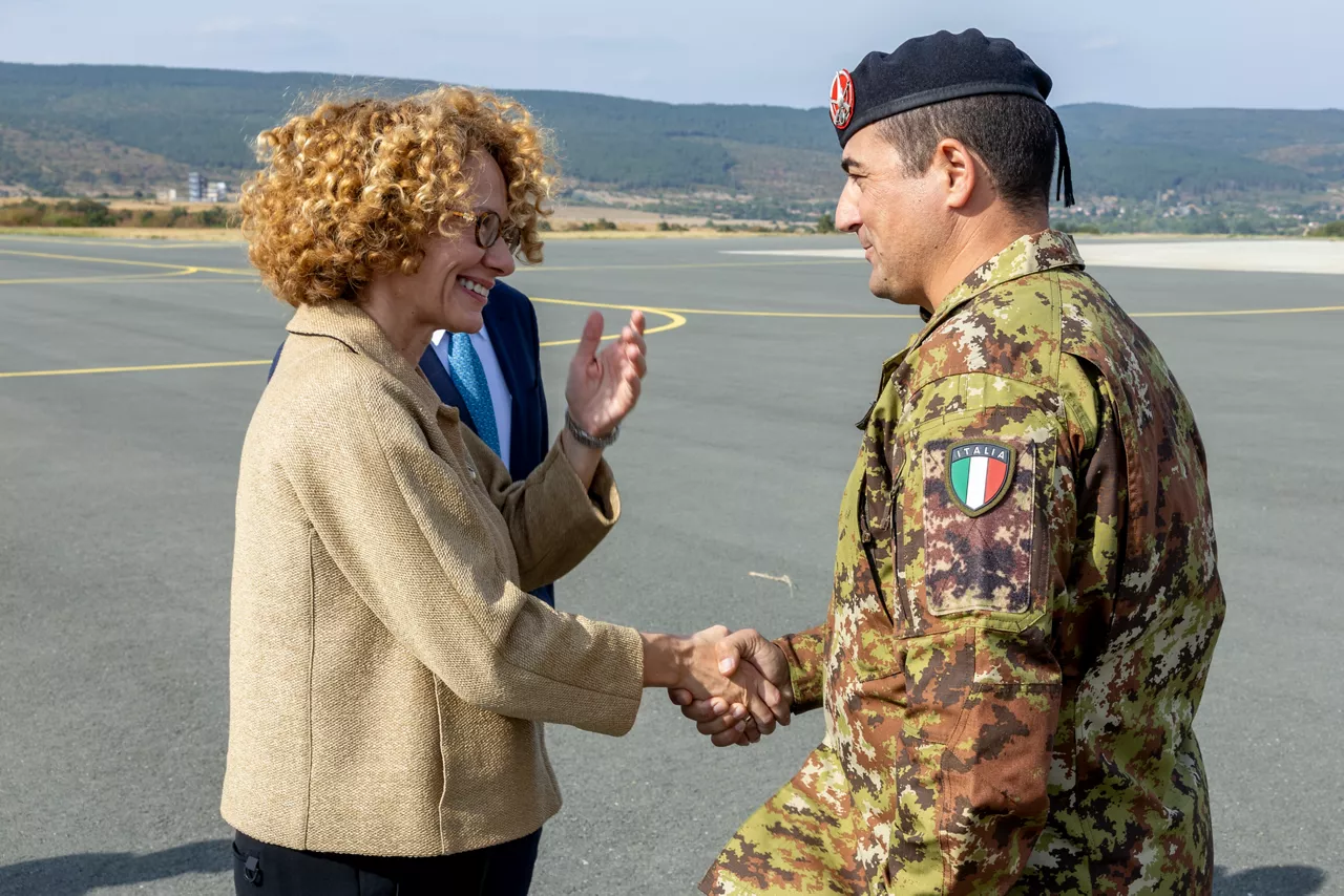 NATO Deputy Secretary General Radmilla Shekerinska visits Novo Selo Training Area Multinational Battle Group and meets with the troops