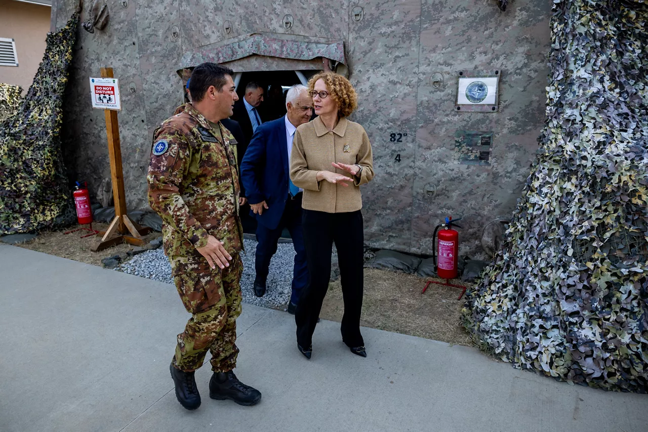 NATO Deputy Secretary General Radmilla Shekerinska visits Novo Selo Training Area Multinational Battle Group and meets with the troops