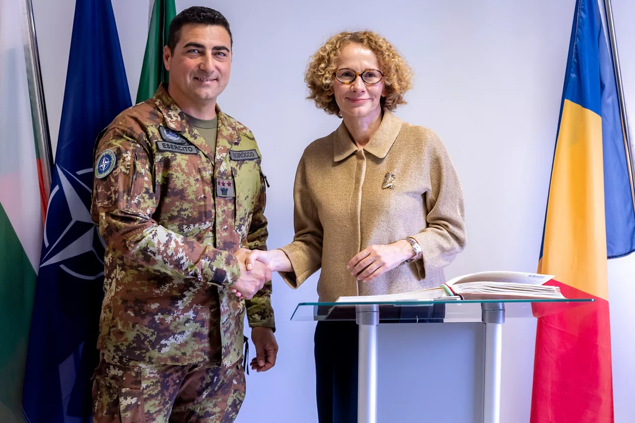 NATO Deputy Secretary General Radmilla Shekerinska visits Novo Selo Training Area Multinational Battle Group and meets with the troops