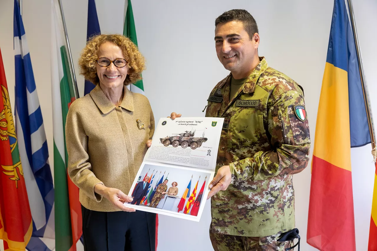 NATO Deputy Secretary General Radmilla Shekerinska visits Novo Selo Training Area Multinational Battle Group and meets with the troops