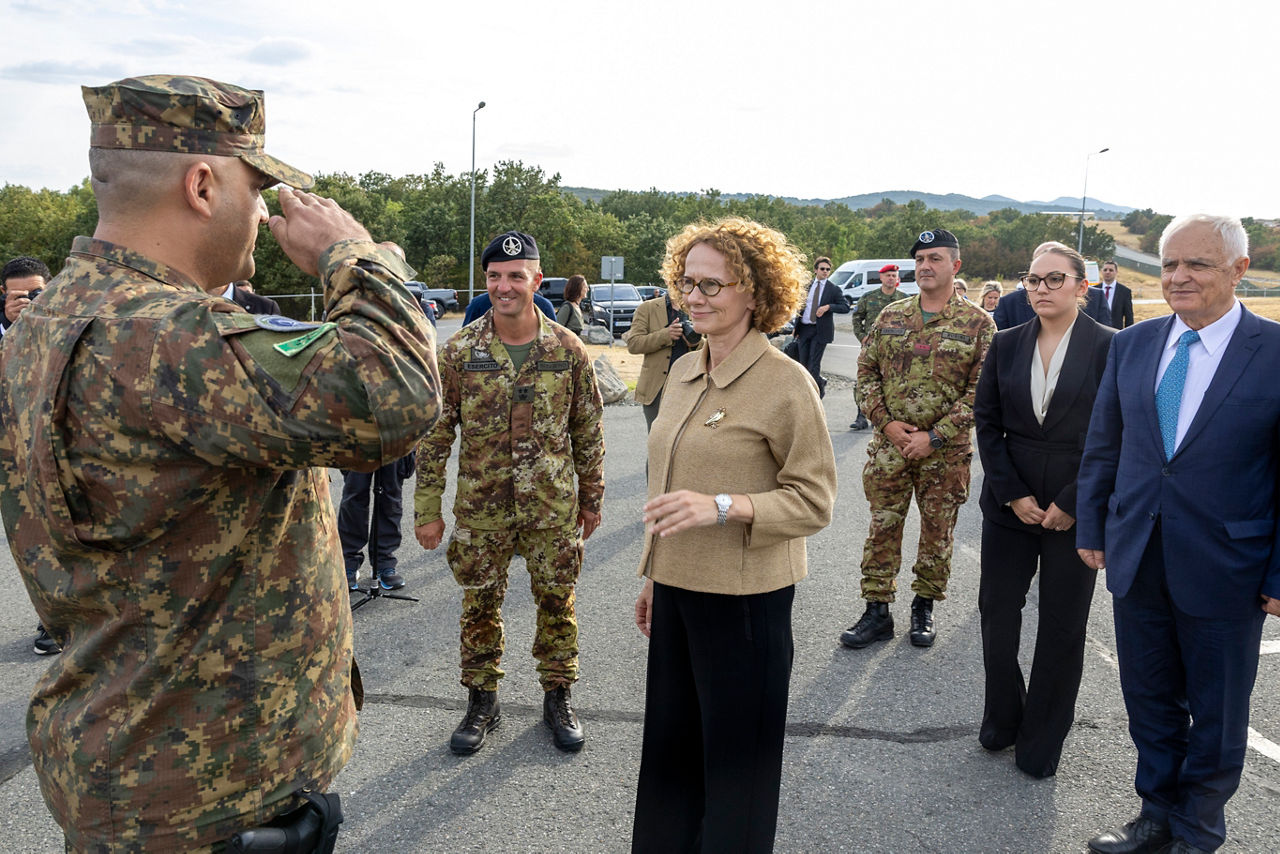 NATO Deputy Secretary General Radmilla Shekerinska visits Novo Selo Training Area Multinational Battle Group and meets with the troops