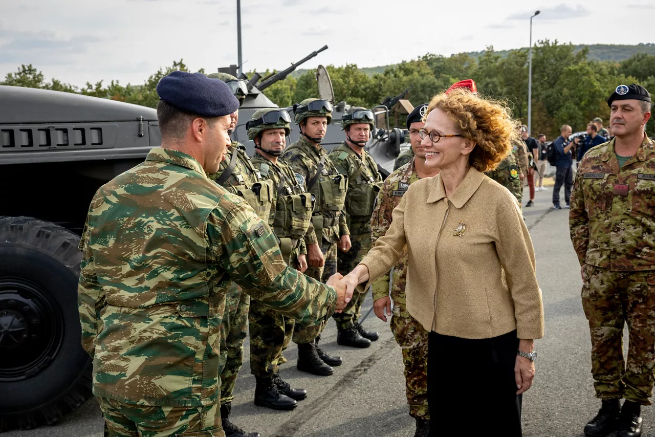 NATO Deputy Secretary General Radmilla Shekerinska visits Novo Selo Training Area Multinational Battle Group and meets with the troops