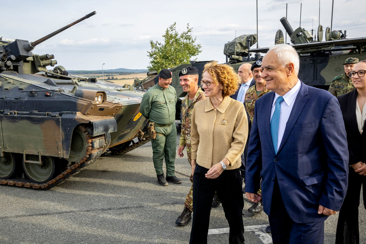 NATO Deputy Secretary General Radmilla Shekerinska visits Novo Selo Training Area Multinational Battle Group and meets with the troops