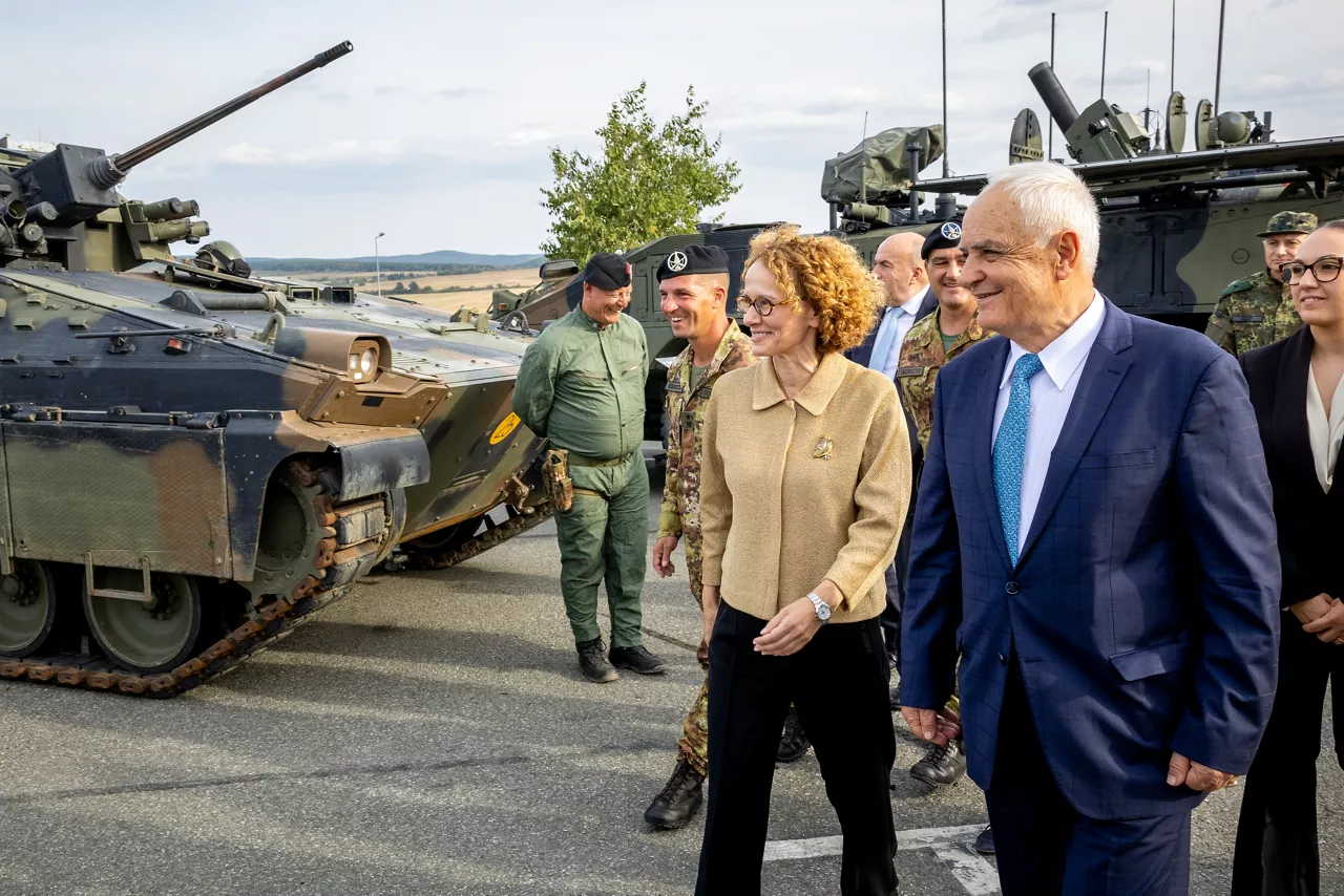 NATO Deputy Secretary General Radmilla Shekerinska visits Novo Selo Training Area Multinational Battle Group and meets with the troops