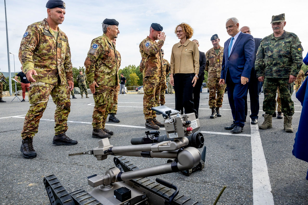 NATO Deputy Secretary General Radmilla Shekerinska visits Novo Selo Training Area Multinational Battle Group and meets with the troops