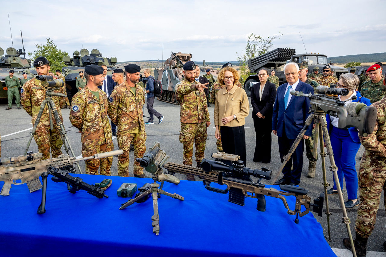 NATO Deputy Secretary General Radmilla Shekerinska visits Novo Selo Training Area Multinational Battle Group and meets with the troops