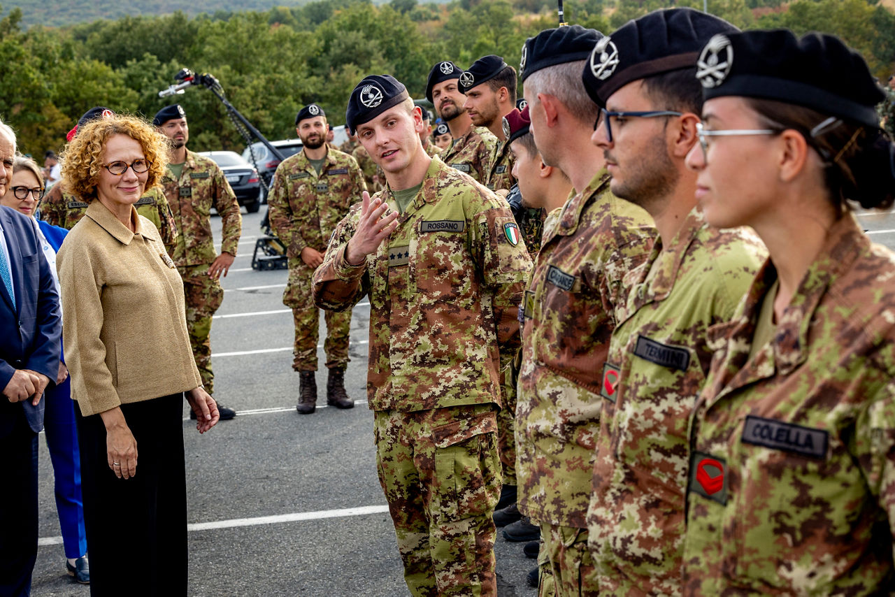 NATO Deputy Secretary General Radmilla Shekerinska visits Novo Selo Training Area Multinational Battle Group and meets with the troops