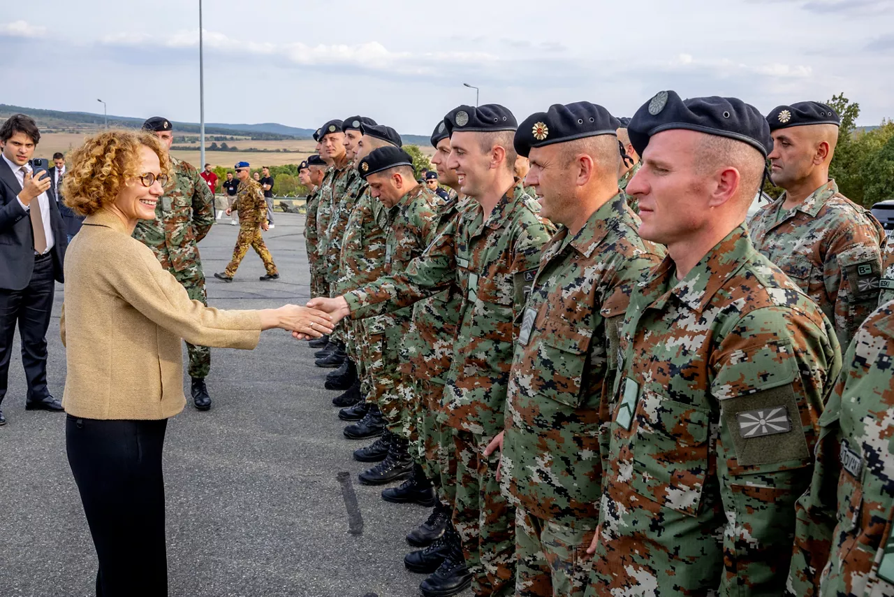 NATO Deputy Secretary General Radmilla Shekerinska visits Novo Selo Training Area Multinational Battle Group and meets with the troops