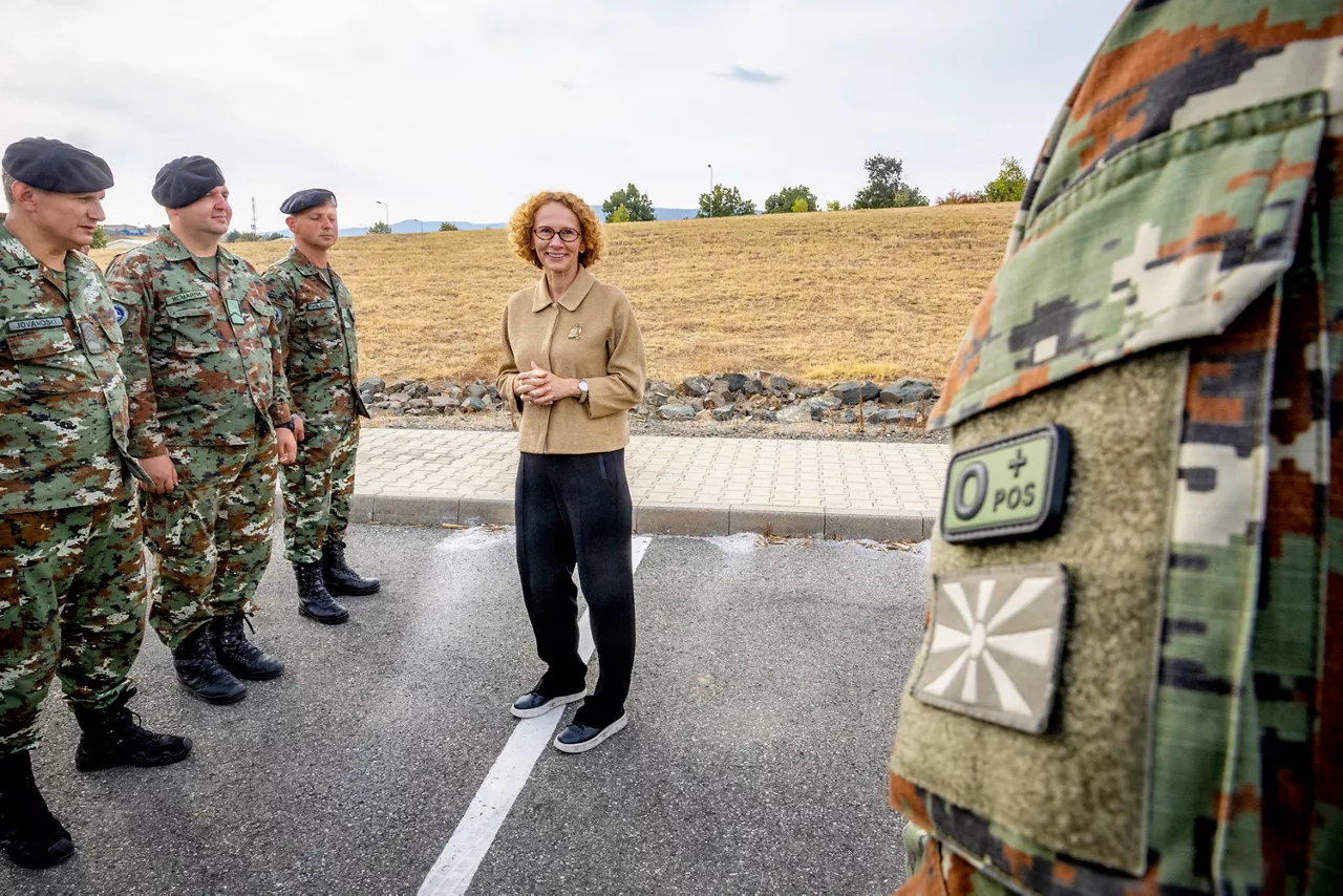 NATO Deputy Secretary General Radmilla Shekerinska visits Novo Selo Training Area Multinational Battle Group and meets with the troops