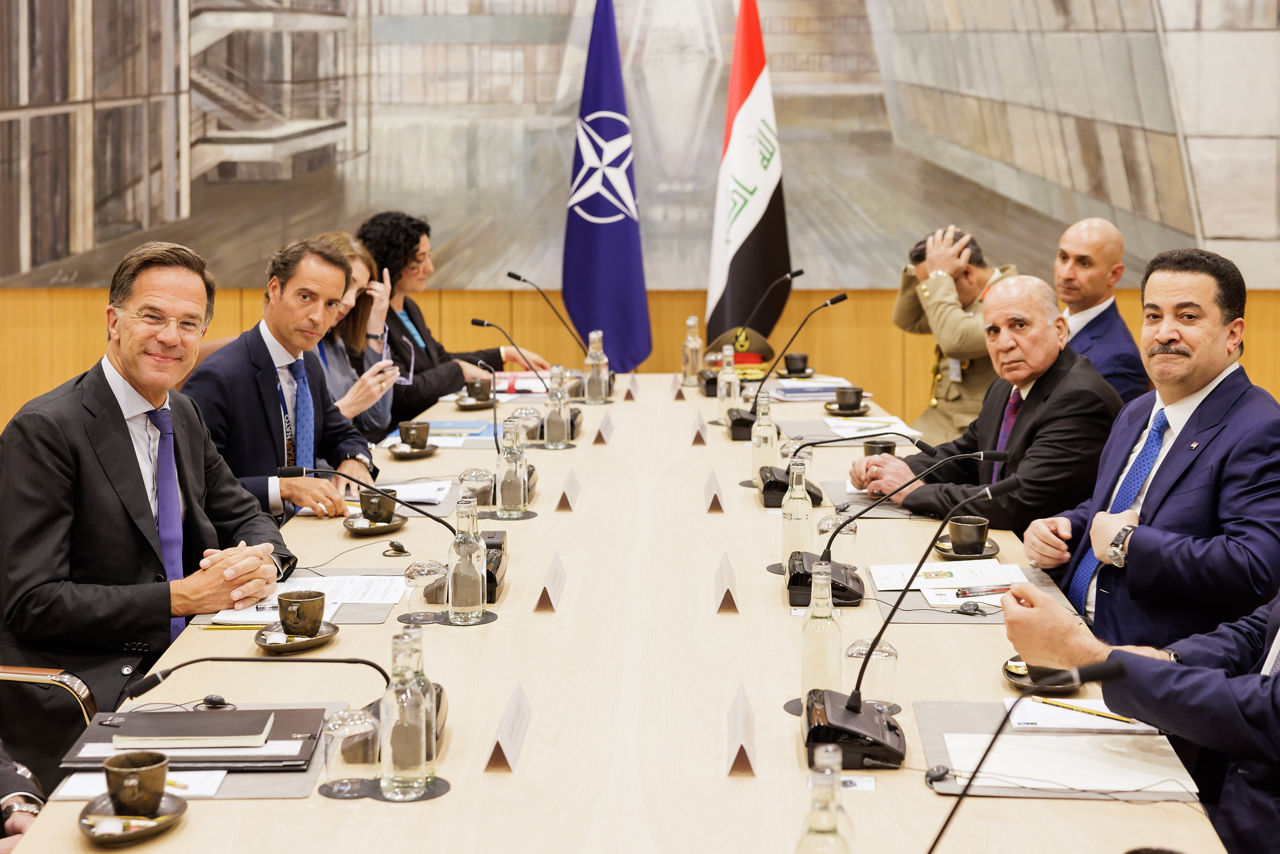 The Prime Minister of Iraq, Mohammed Shia' al-Sudani visits NATO and meets with NATO Secretary General Mark Rutte