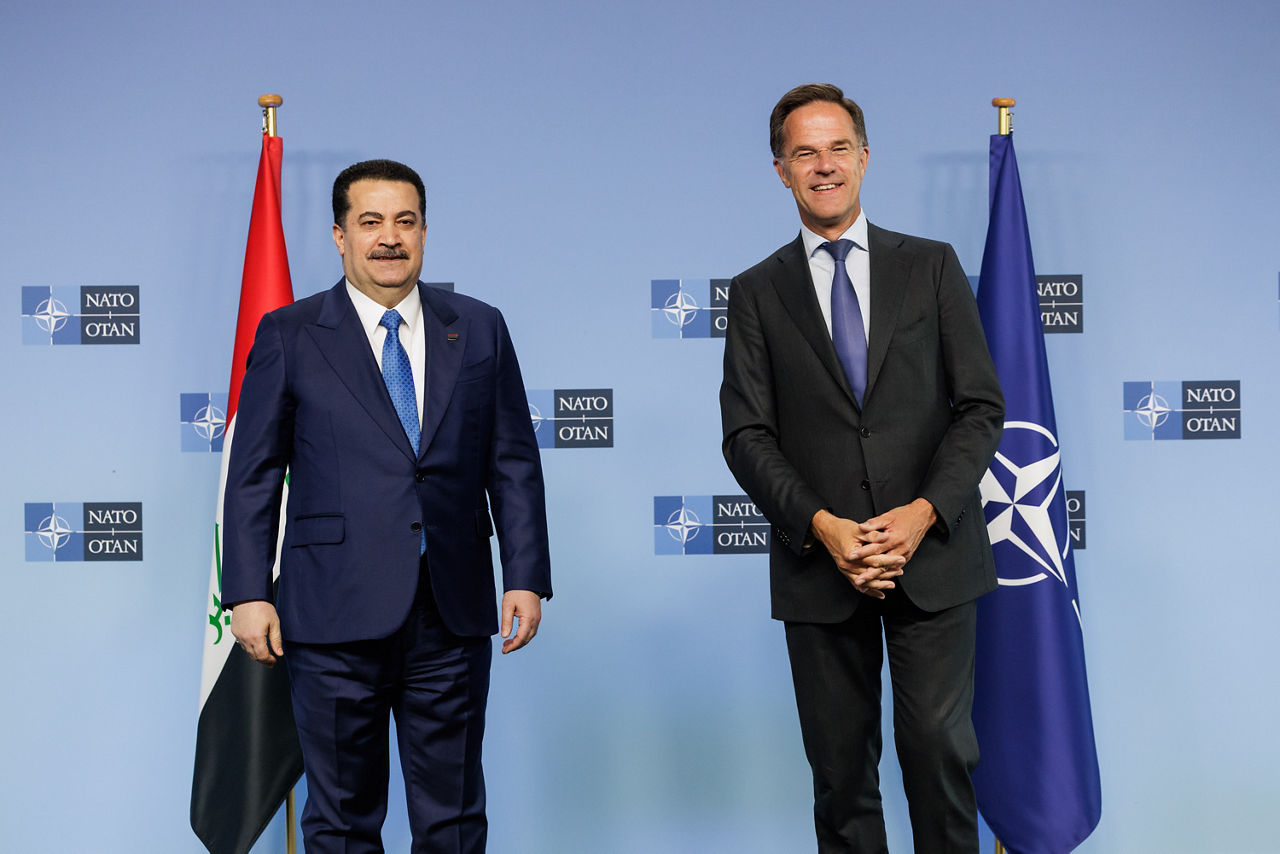 The Prime Minister of Iraq, Mohammed Shia' al-Sudani visits NATO and meets with NATO Secretary General Mark Rutte