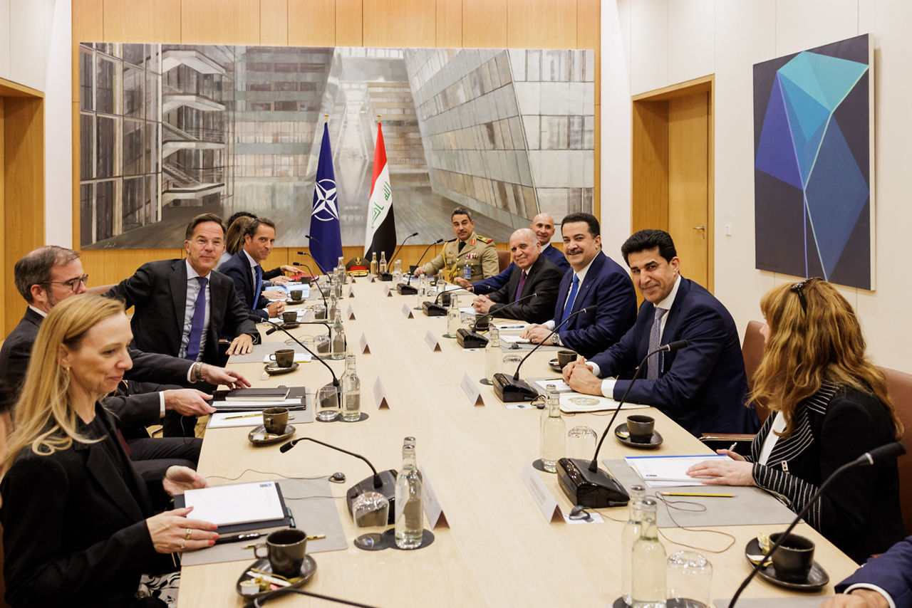 The Prime Minister of Iraq, Mohammed Shia' al-Sudani visits NATO and meets with NATO Secretary General Mark Rutte