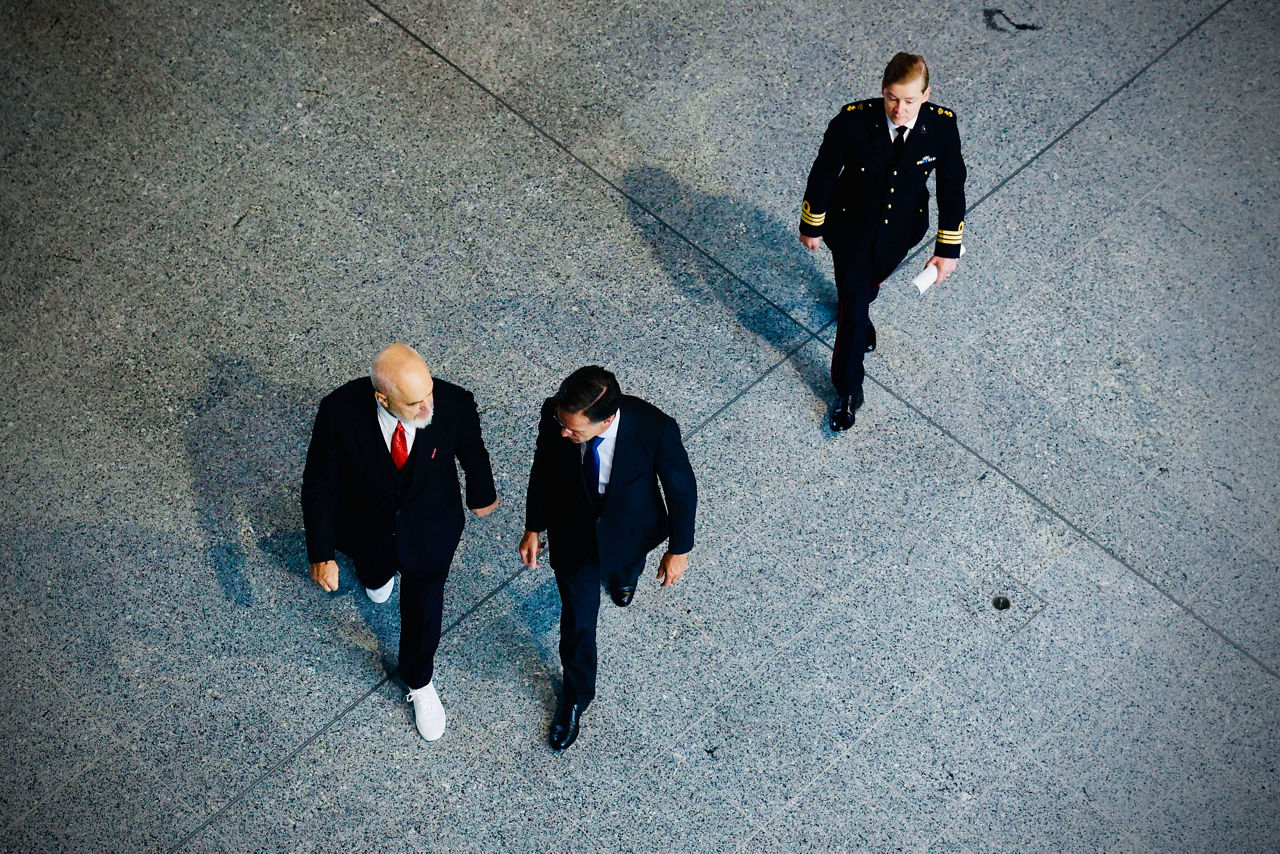 NATO Secretary General Mark Rutte receives Edi Rama, Prime Minister of Albania at NATO Headquarters