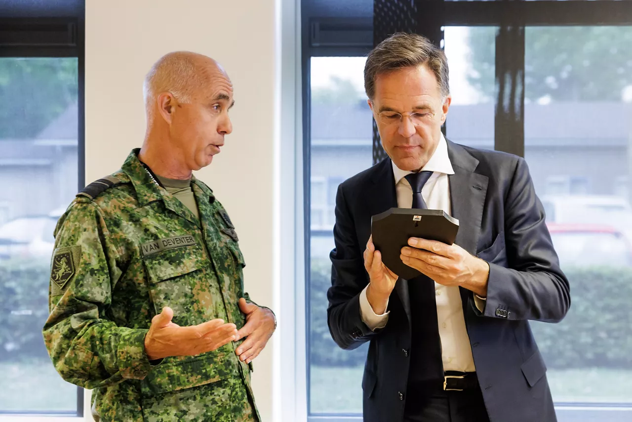 NATO Secretary General Mark Rutte with the Commander of the Netherlands Joint Force Command, Johan Van Deventer