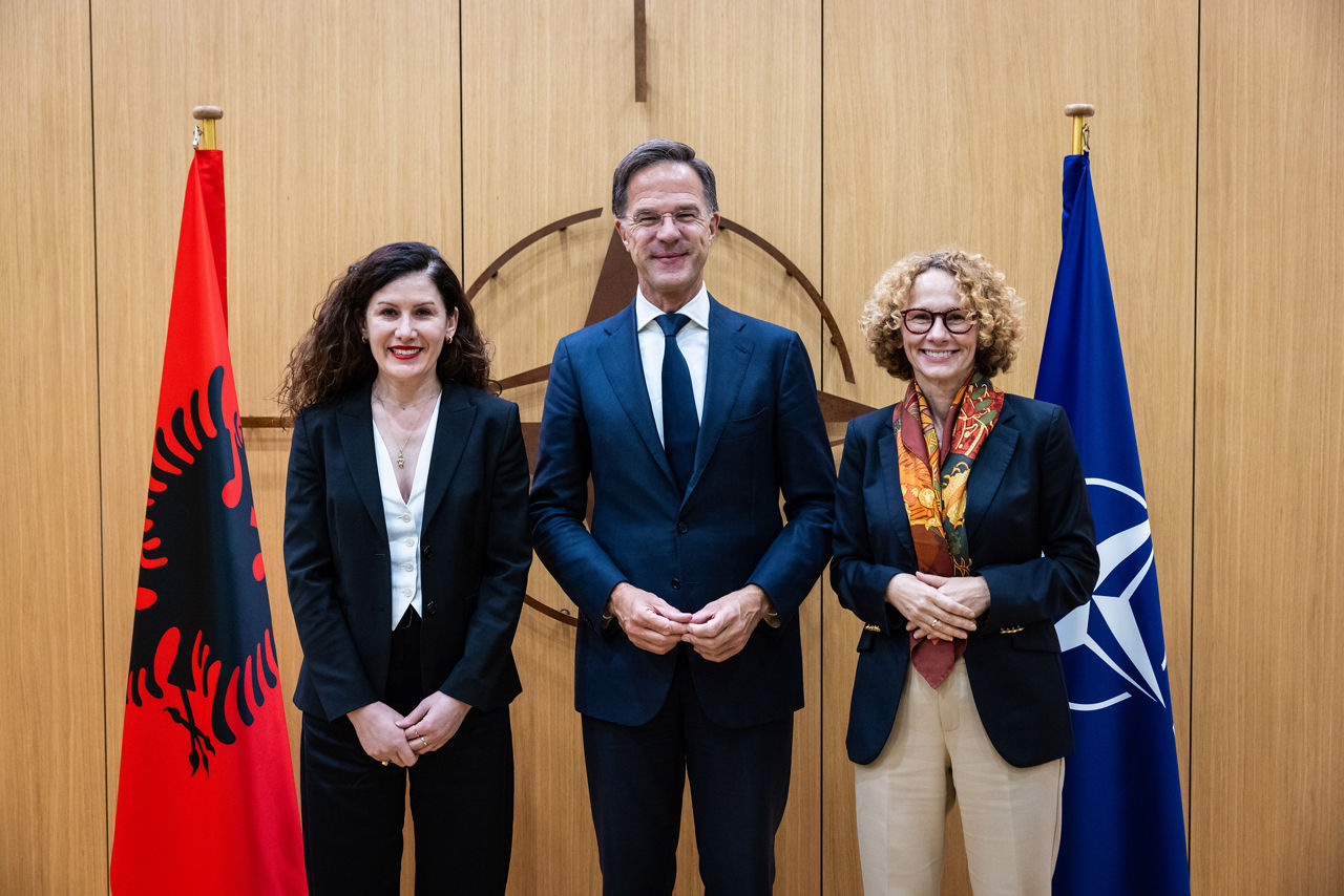 Vlora Hyseni, Director SHISH Albania visits NATO and meets with NATO Secretary General Mark Rutte and with NATO Deputy Secretary General, Radmila Shekerinska