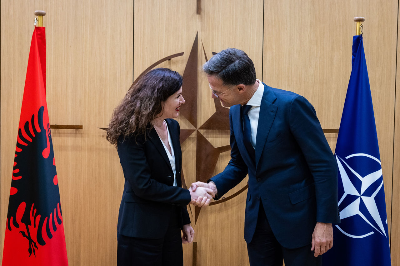 Vlora Hyseni, Director SHISH Albania visits NATO and meets with NATO Secretary General Mark Rutte and with NATO Deputy Secretary General, Radmila Shekerinska