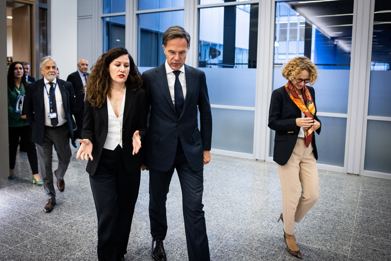Vlora Hyseni, Director SHISH Albania visits NATO and meets with NATO Secretary General Mark Rutte and with NATO Deputy Secretary General, Radmila Shekerinska