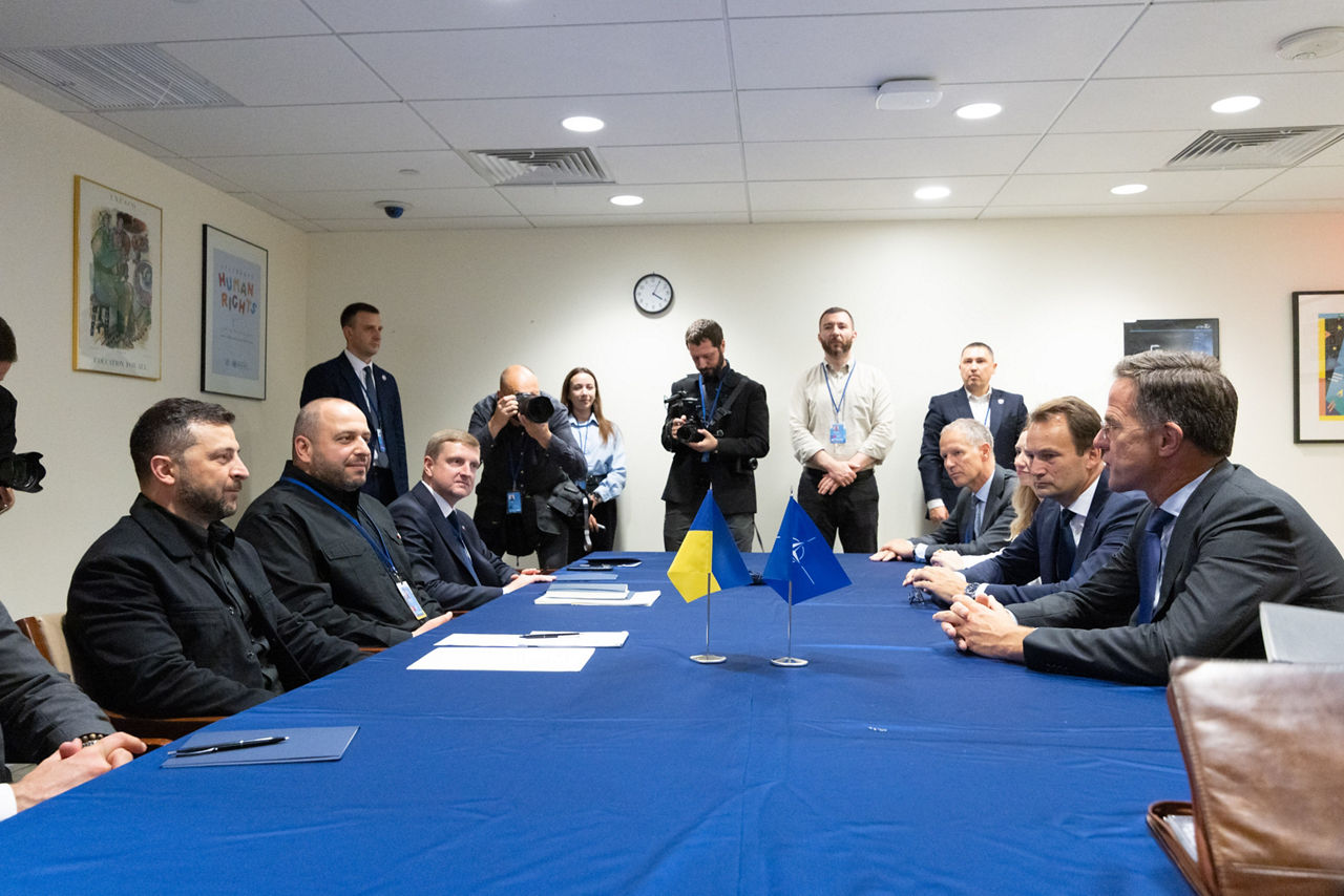 NATO Secretary General Mark Rutte meets with the President of Ukraine, Volodymyr Zelenskyy