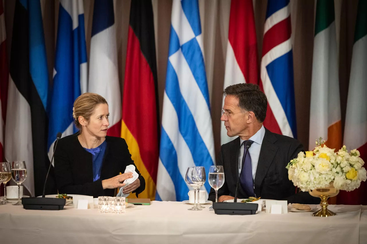 NATO Secretary General Mark Rutte with Kaja Kallas, Vice-President of the European Commission at the Transatlantic Dinner hosted by US Secretary of State, Marco Rubio