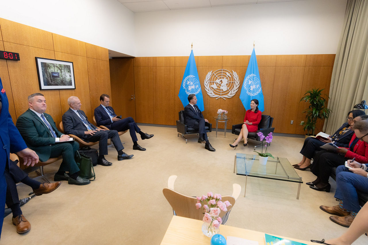 NATO Secretary General Mark Rutte meets with Annalena Baerbock, President of the United Nations General Assembly