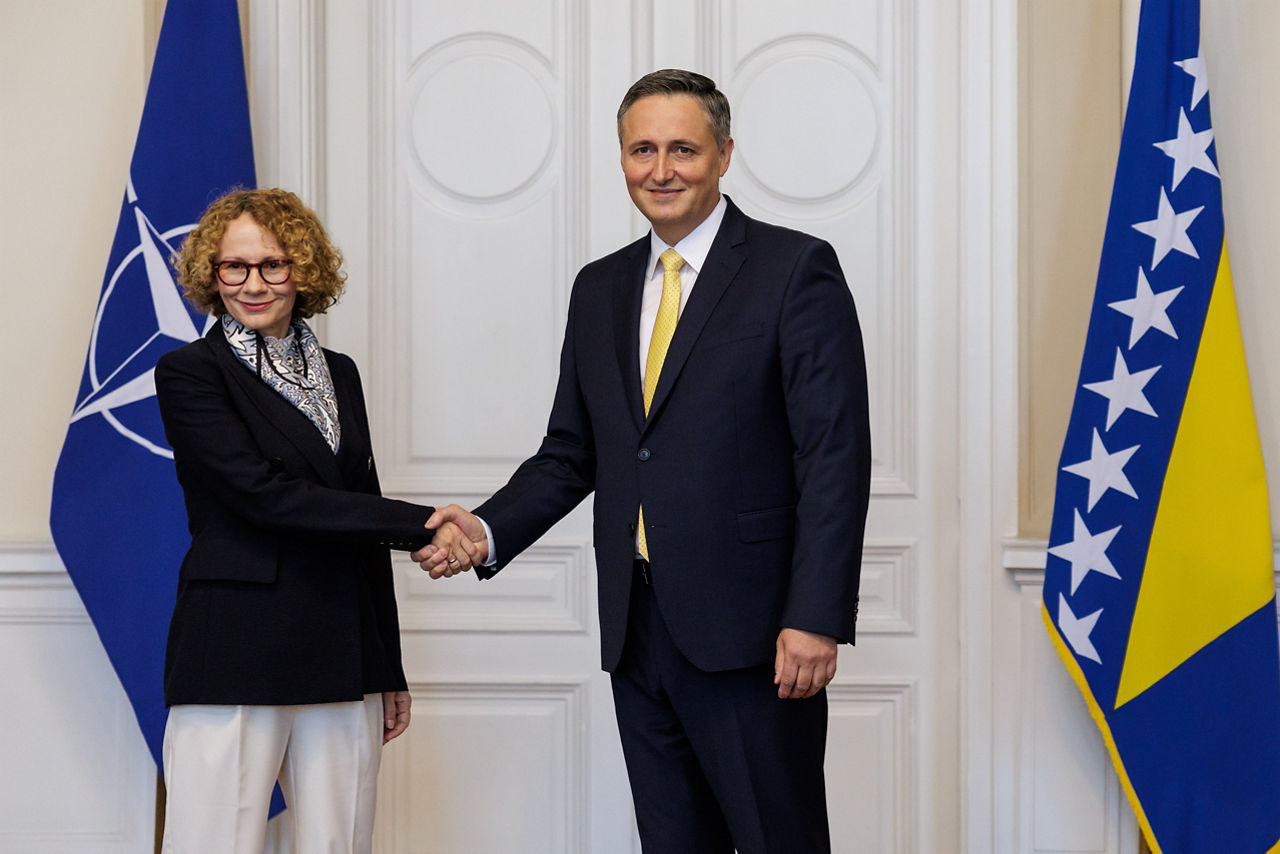 NATO Deputy Secretary General Radmila Shekerinska meets with Denis Bećirović, Bosniak member of the Presidency of Bosnia and Herzegovina