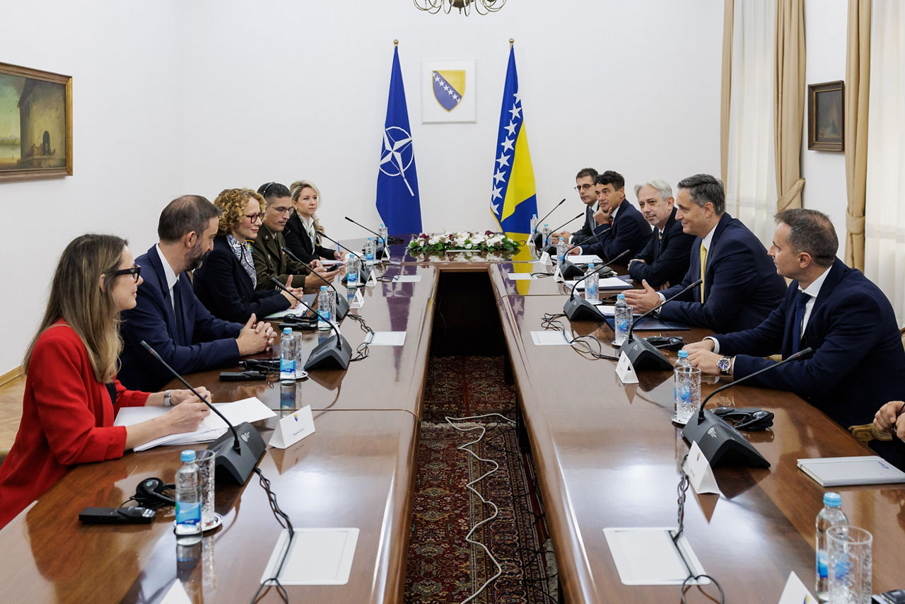 NATO Deputy Secretary General Radmila Shekerinska meets with Denis Bećirović, Bosniak member of the Presidency of Bosnia and Herzegovina