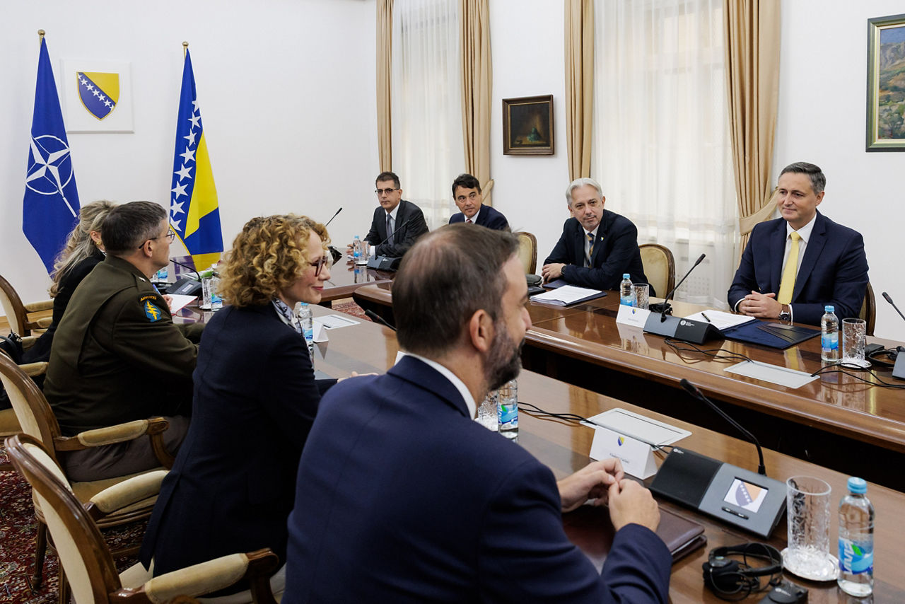 NATO Deputy Secretary General Radmila Shekerinska meets with Denis Bećirović, Bosniak member of the Presidency of Bosnia and Herzegovina