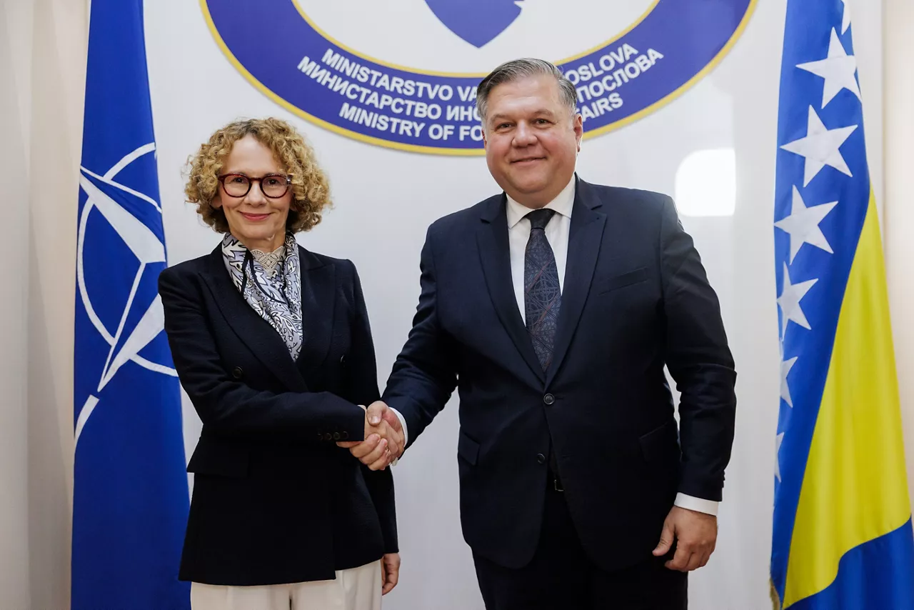NATO Deputy Secretary General Radmila Shekerinska meets with Josip Brkić, Deputy Minister in the Ministry of Foreign Affairs of Bosnia and. Herzegovina