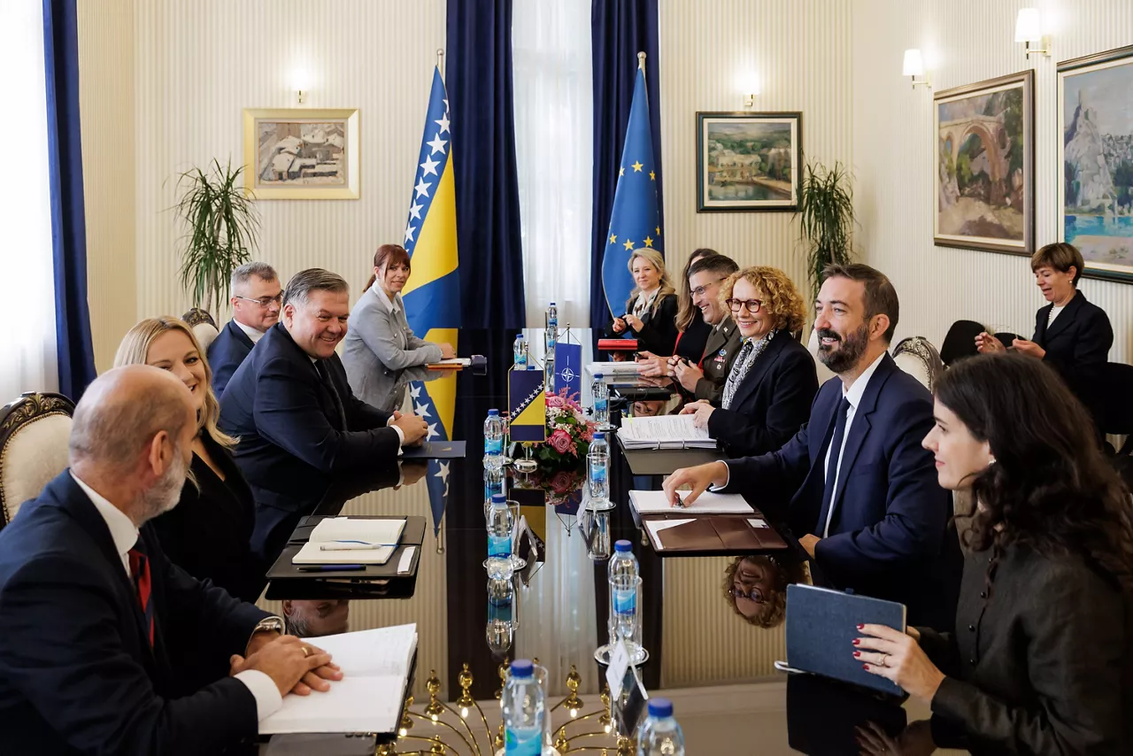 NATO Deputy Secretary General Radmila Shekerinska meets with Josip Brkić, Deputy Minister in the Ministry of Foreign Affairs of Bosnia and. Herzegovina