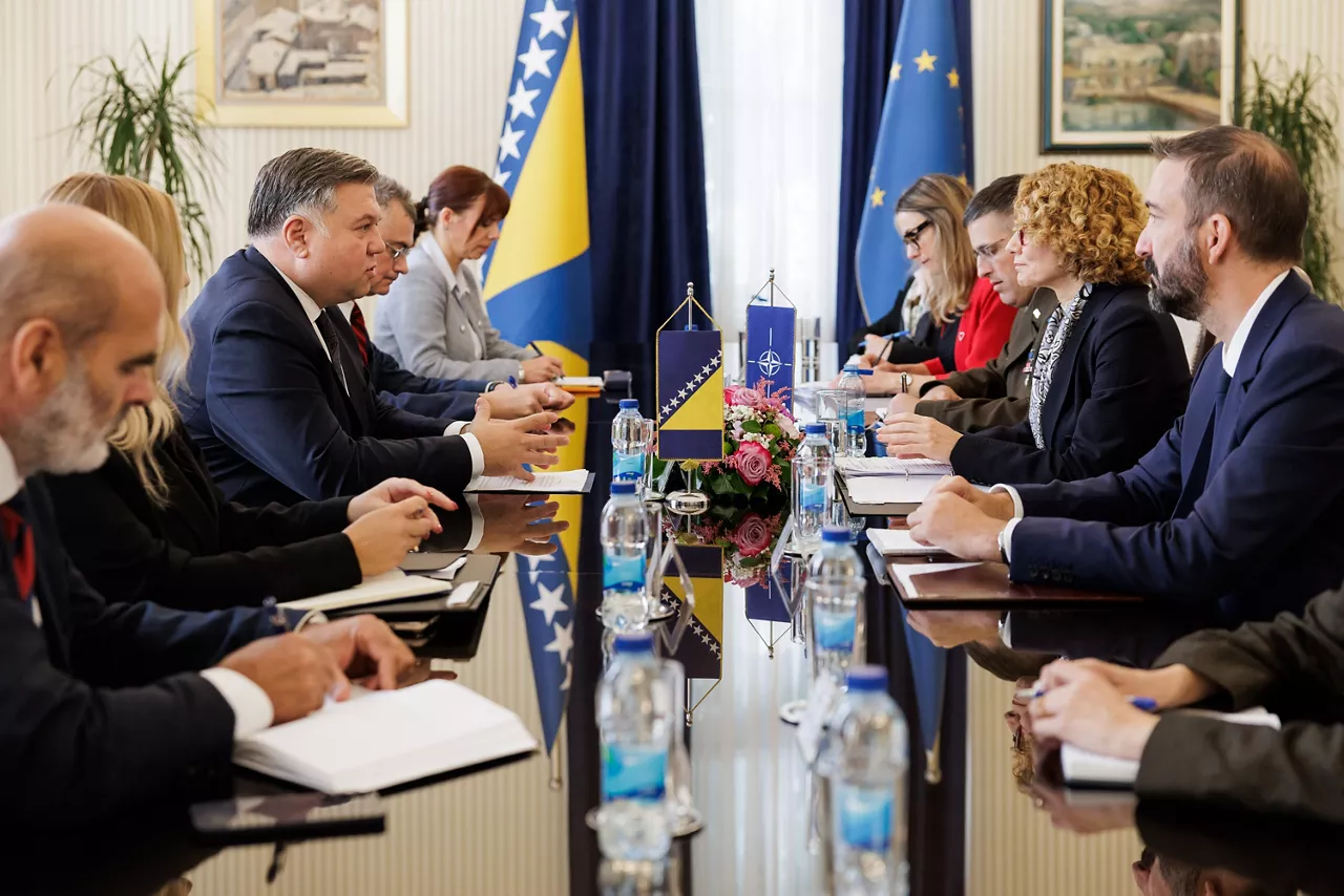 NATO Deputy Secretary General Radmila Shekerinska meets with Josip Brkić, Deputy Minister in the Ministry of Foreign Affairs of Bosnia and. Herzegovina