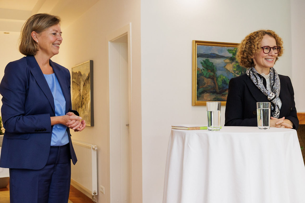 NATO Deputy Secretary General Radmila Shekerinska with Kathrine Biering, Norway's Ambassador to Bosnia and Herzegovina