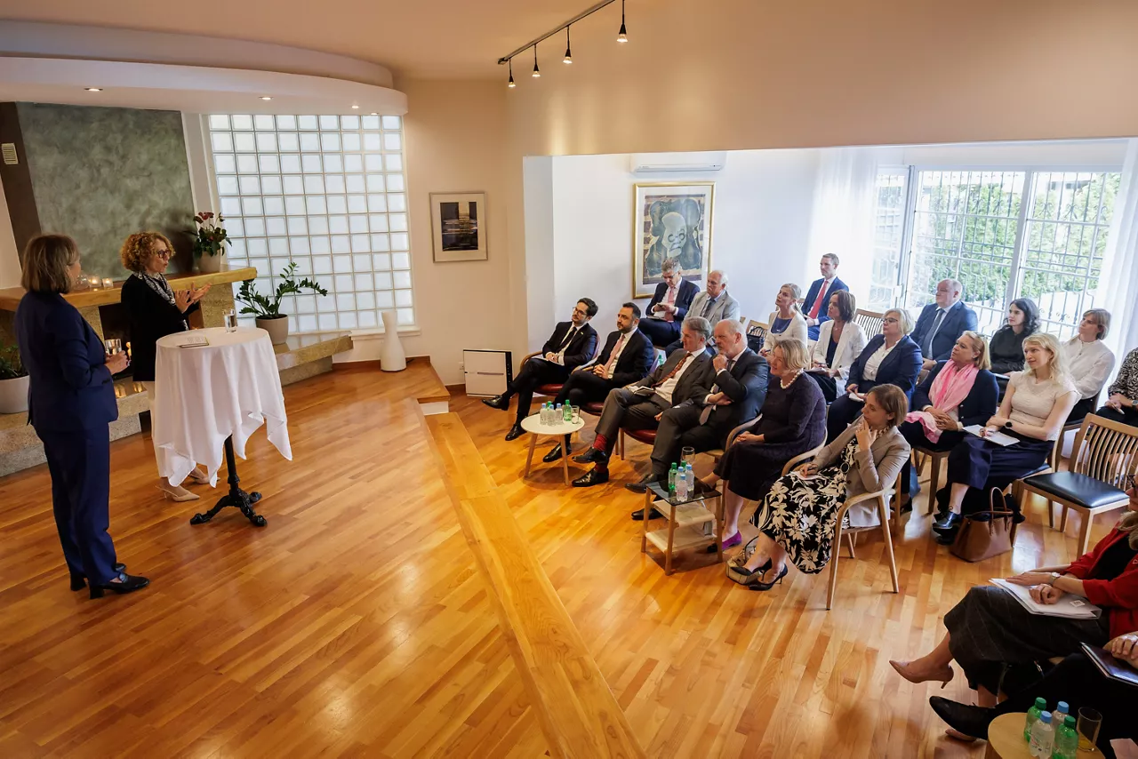 NATO Deputy Secretary General Radmila Shekerinska speaks to Allied Ambassadors in Sarajevo