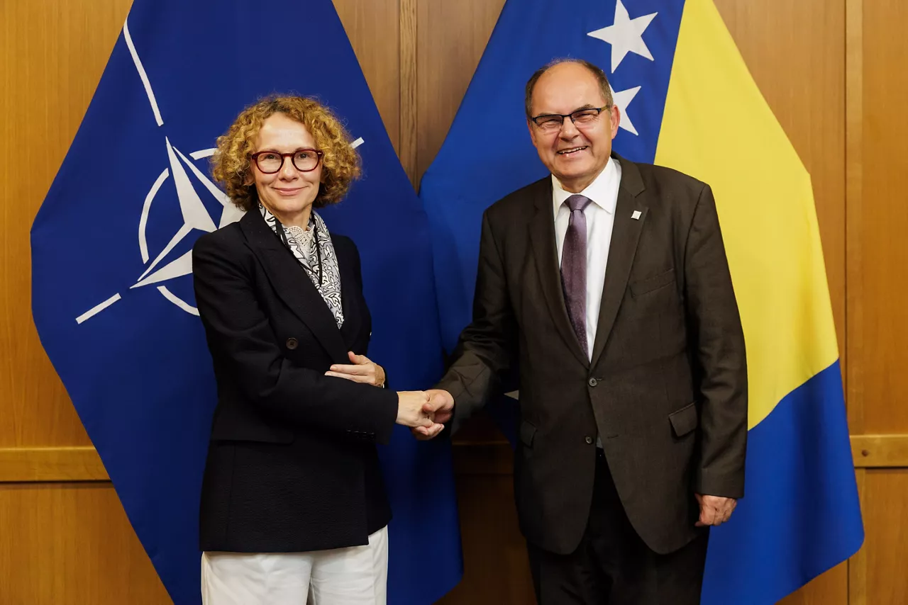 NATO Deputy Secretary General Radmila Shekerinska meets with Christian Schmidt, High Representative for Bosnia and Herzegovina
