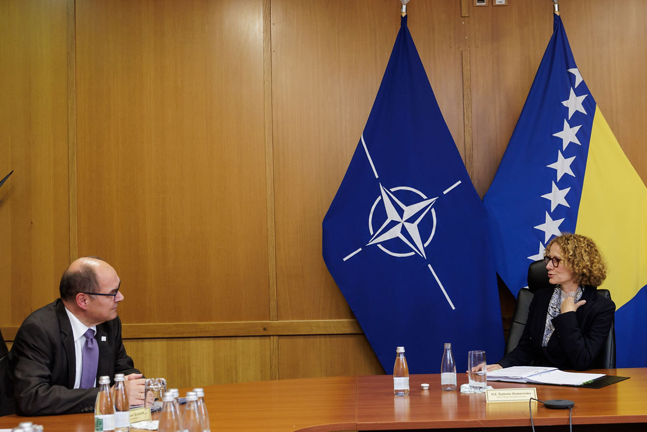 NATO Deputy Secretary General Radmila Shekerinska meets with Christian Schmidt, High Representative for Bosnia and Herzegovina