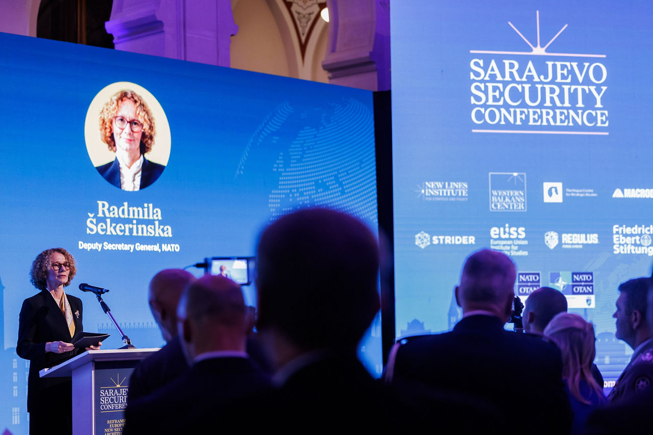 NATO Deputy Secretary General Radmila Shekerinska attends the gala opening of the Sarajevo Security Conference and delivers a speech