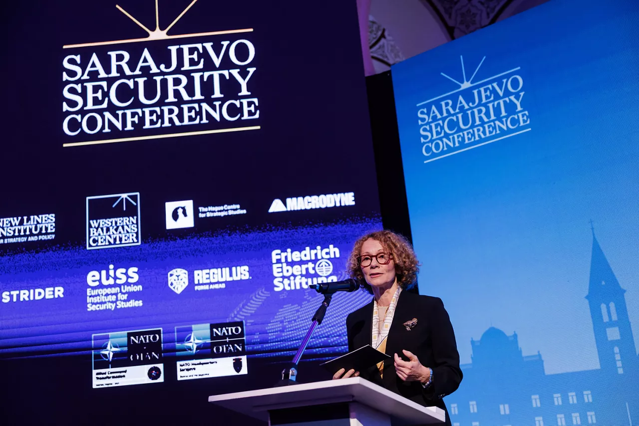 NATO Deputy Secretary General Radmila Shekerinska attends the gala opening of the Sarajevo Security Conference and delivers a speech