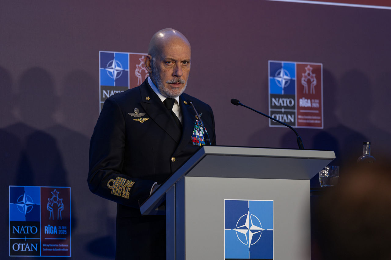 Joint press conference with the Chair of the NATO Military Committee (CMC) Admiral Giuseppe Cavo Dragone and Chief of Defence of Latvia Kaspars Pudāns (LV CHOD)