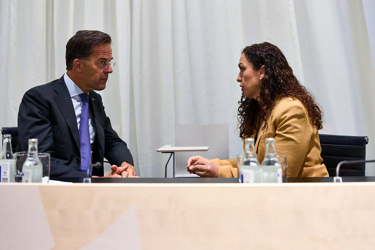 NATO Secretary General Mark Rutte meets with Vjosa Osmani of Kosovo