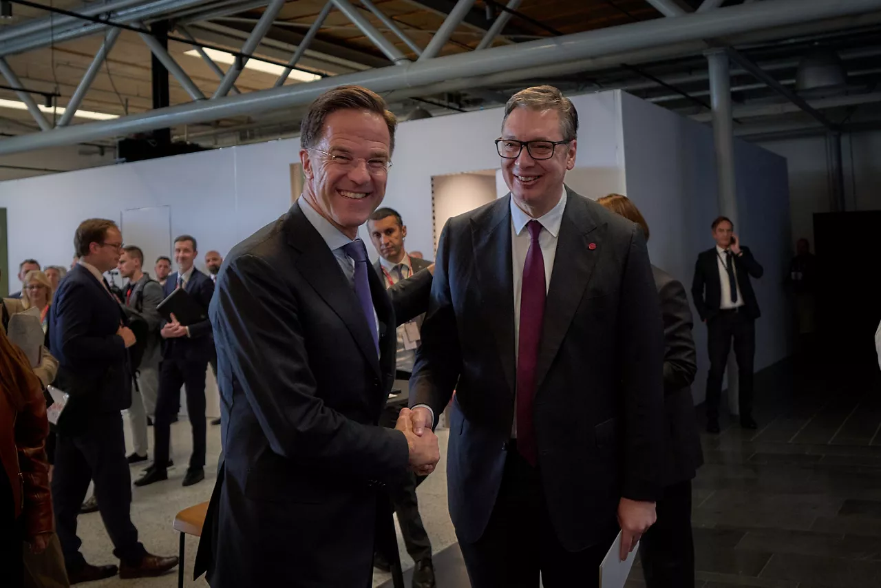 NATO Secretary General Mark Rutte meets with Aleksandar Vučić, President of Serbia