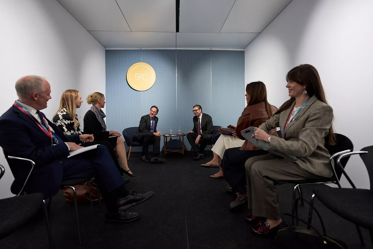 NATO Secretary General Mark Rutte meets with Aleksandar Vučić, President of Serbia