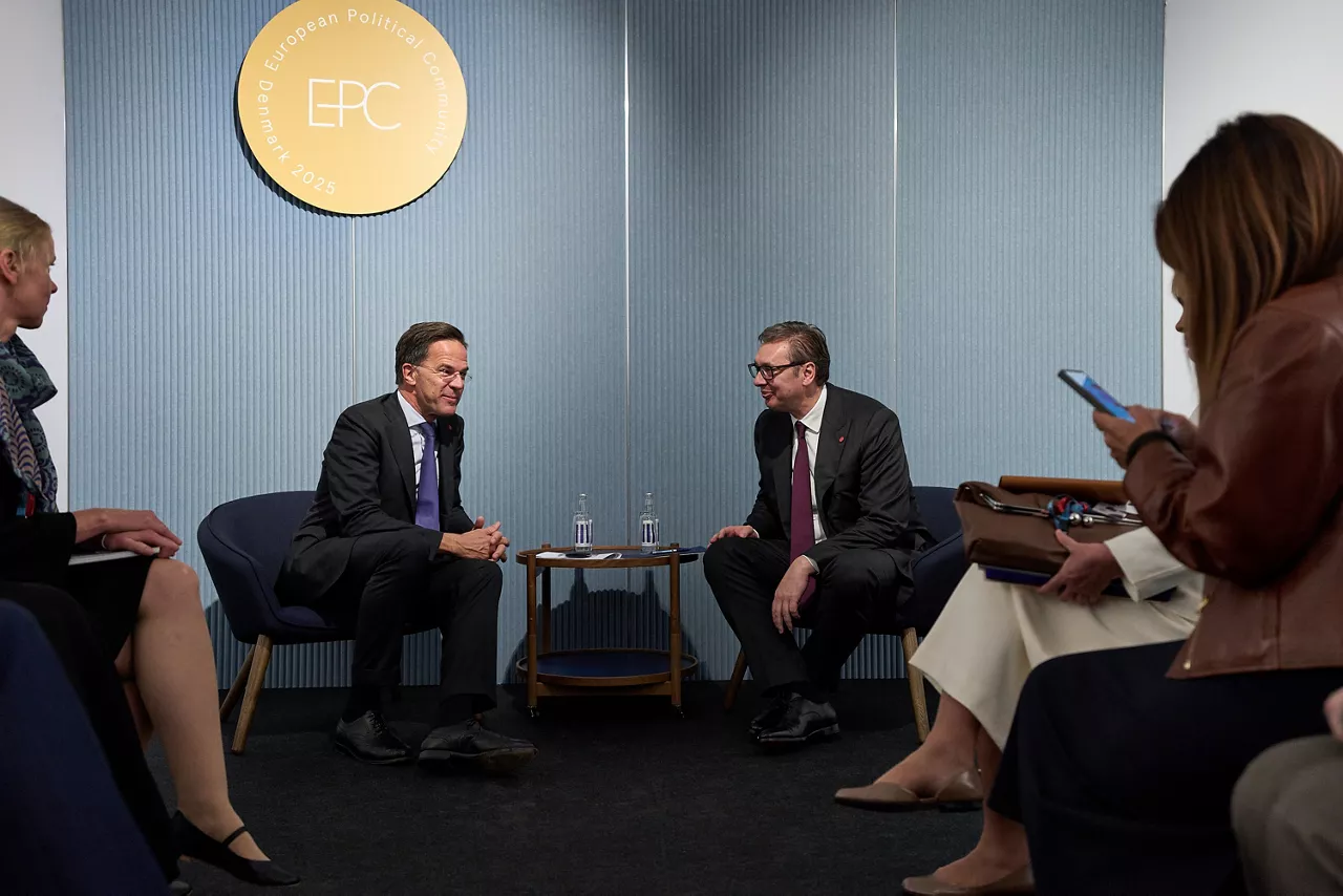 NATO Secretary General Mark Rutte meets with Aleksandar Vučić, President of Serbia