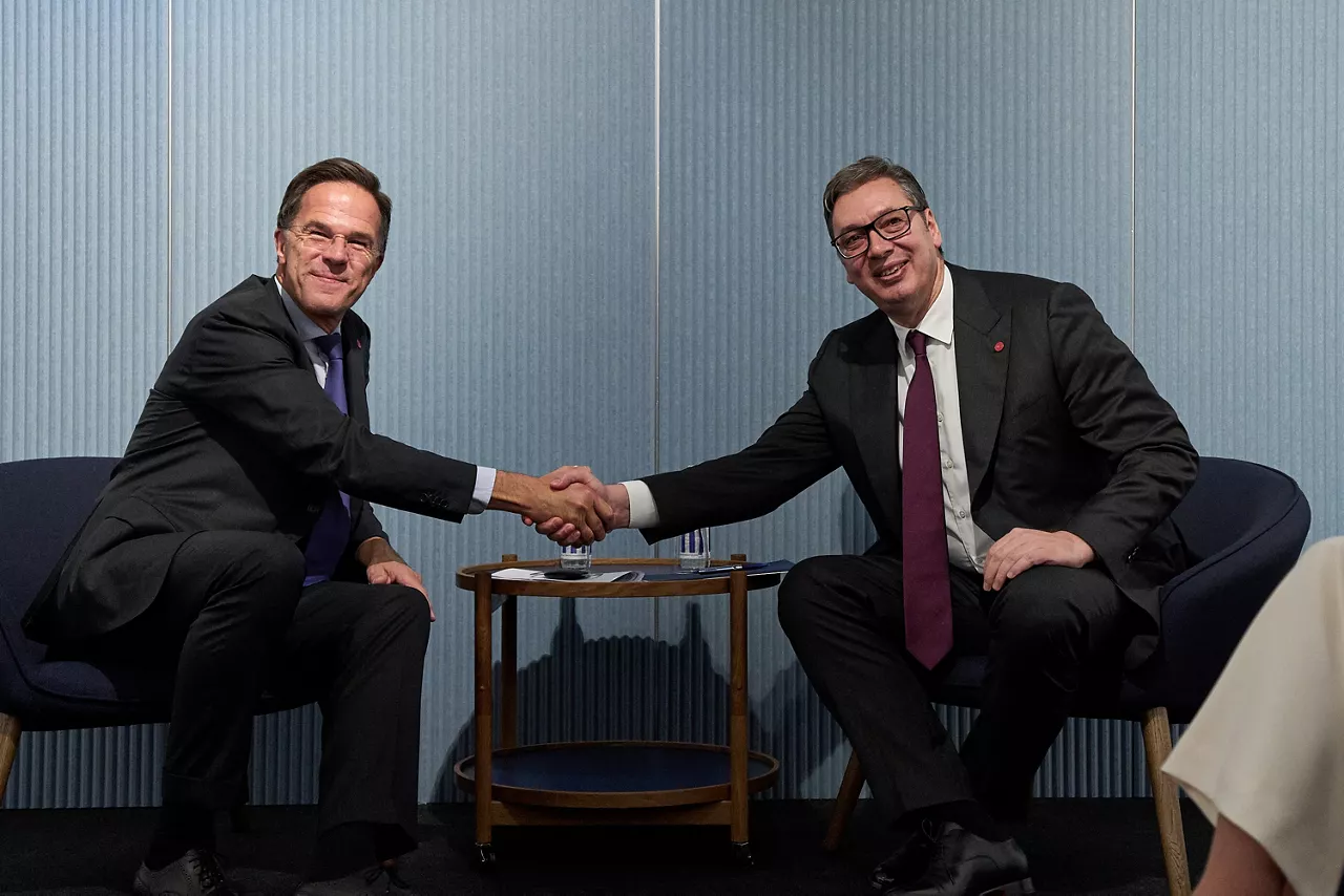 NATO Secretary General Mark Rutte meets with Aleksandar Vučić, President of Serbia