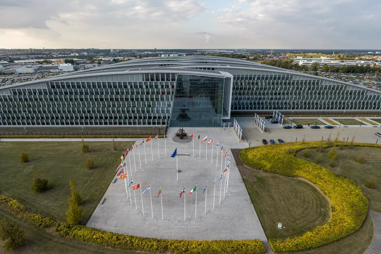 Photos of NATO headquarters in Brussels taken by a drone