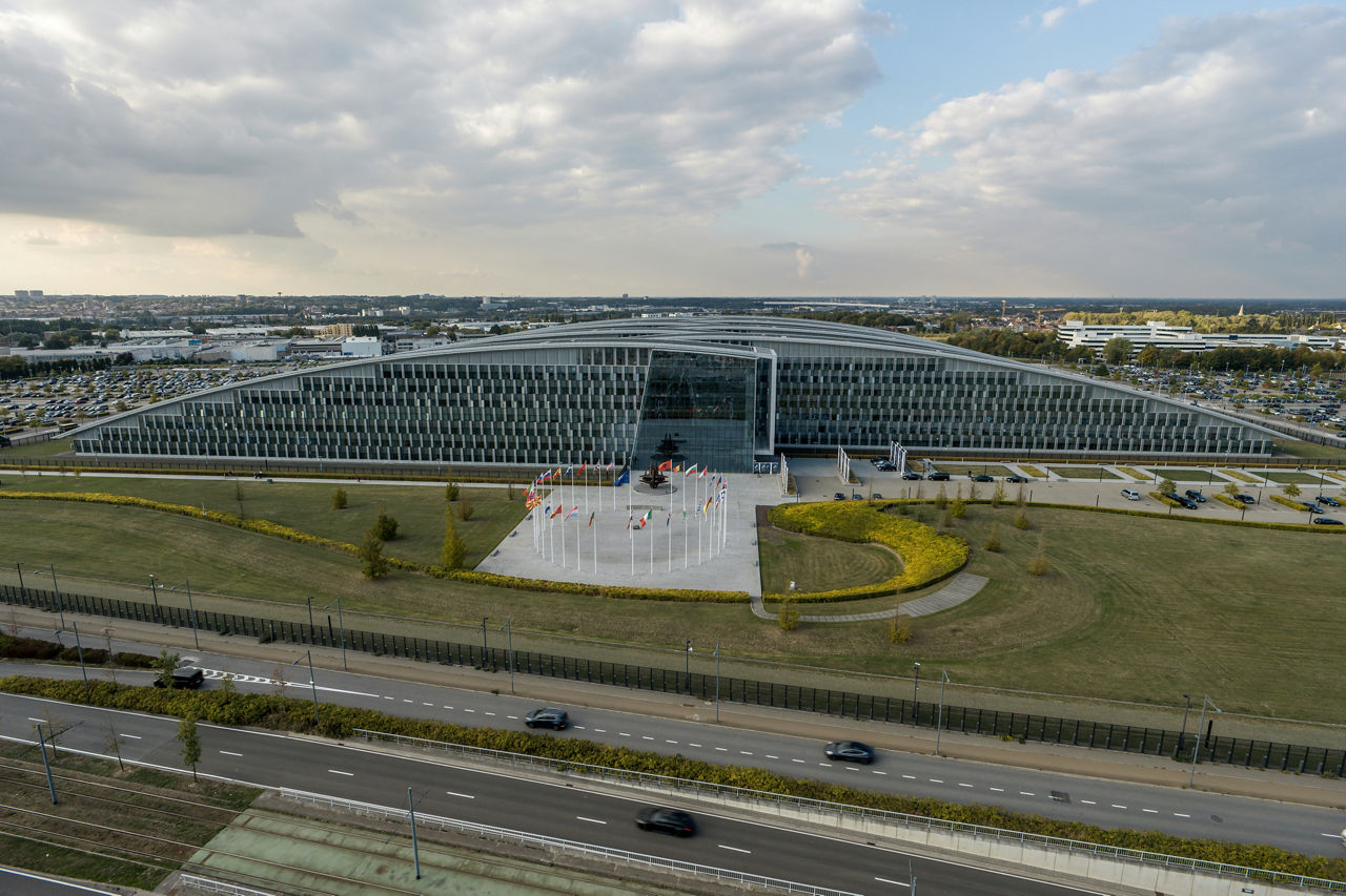 Photos of NATO headquarters in Brussels taken by a drone