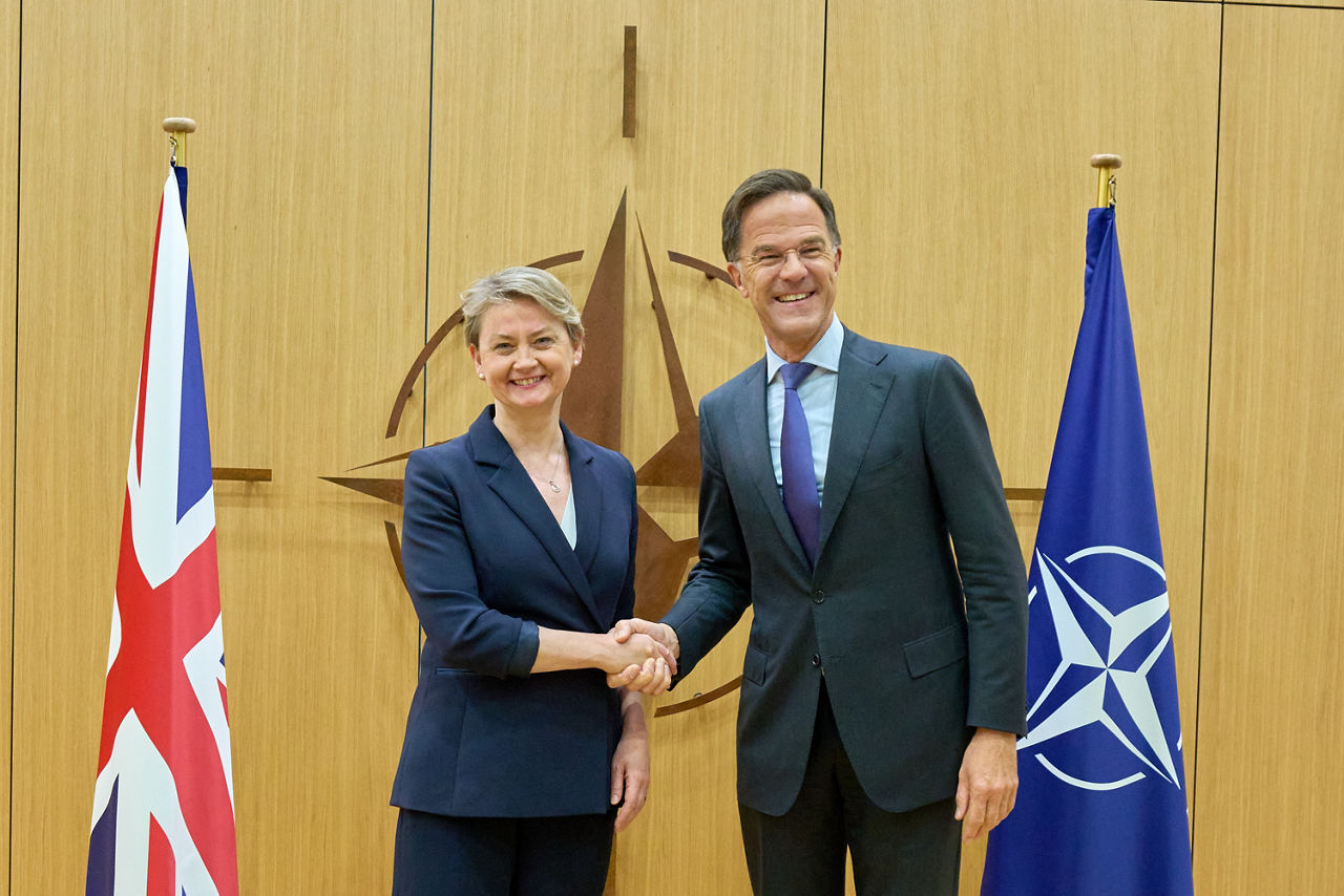 NATO Secretary General Mark Rutte meets with Yvette Cooper, UK Secretary of State for Foreign and Commonwealth Affairs 