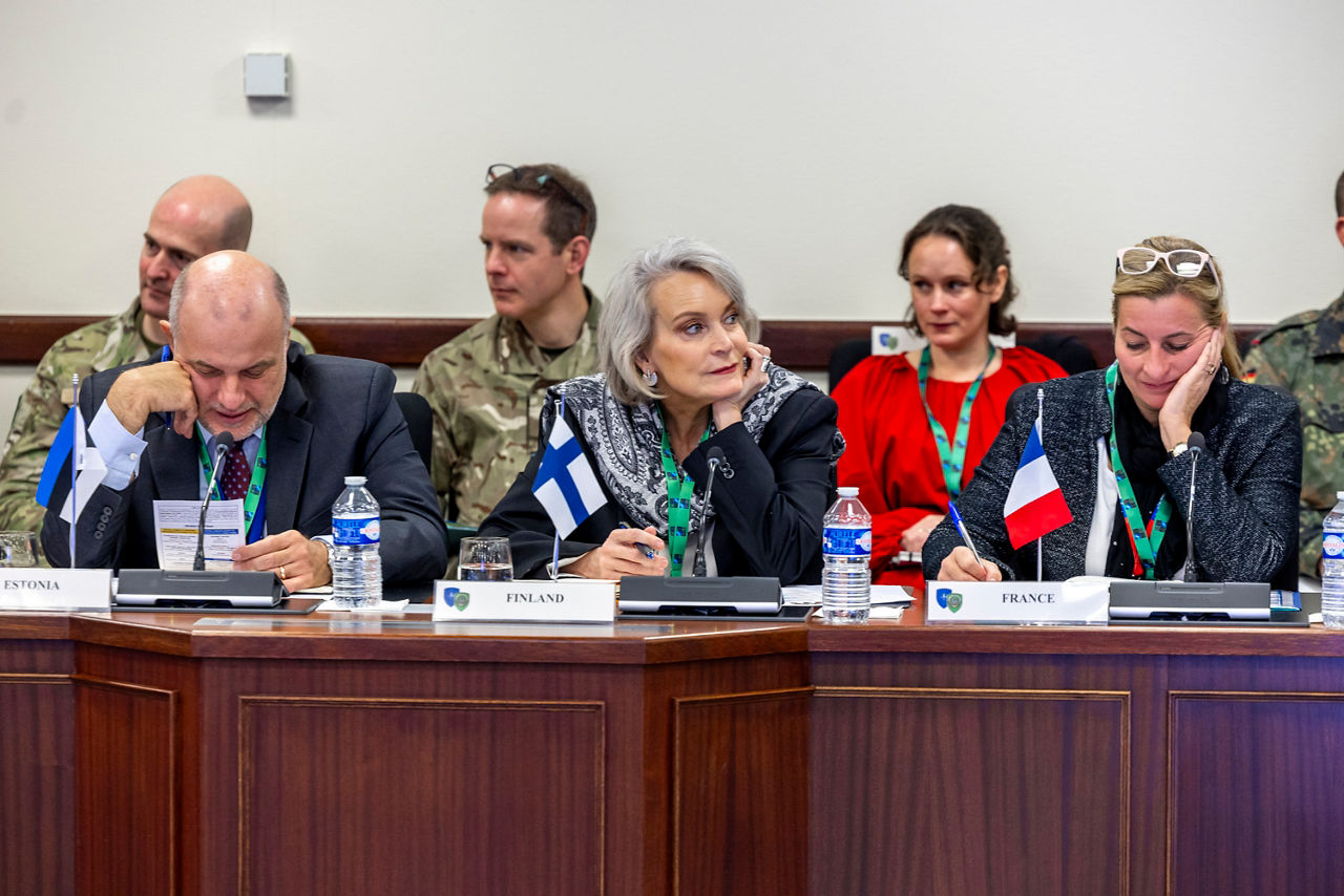 Meeting of the North Atlantic Council
Jüri Luik, Permanent Representative of Estonia to NATO

Piritta Asunmaa, Permanent representative of Finland to NATO

Representative for France