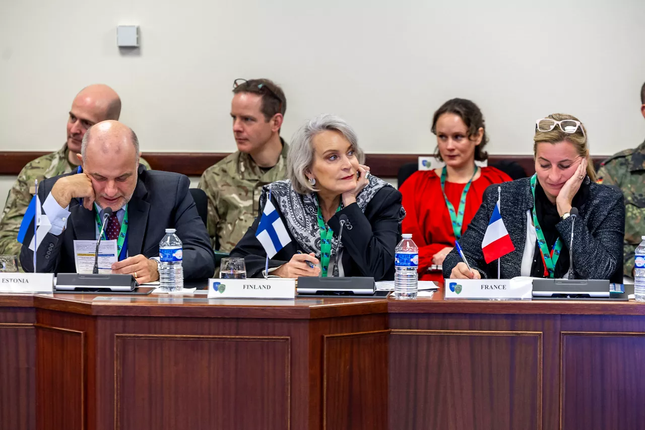 Meeting of the North Atlantic Council
Jüri Luik, Permanent Representative of Estonia to NATO

Piritta Asunmaa, Permanent representative of Finland to NATO

Representative for France