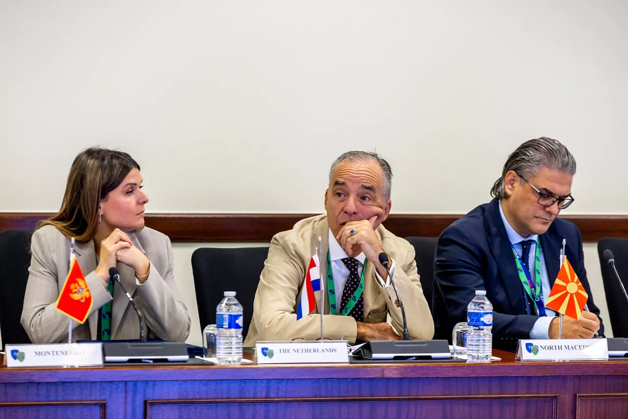 Meeting of the North Atlantic Council
Milena Kalezic, NATO Permanent Representative for Montenegro

Thijs van der Plas, Permanent Representative of the Netherlands to NATO 

Ismail Ebipi, Chargé d’Affaires of North Macedonia to NATO